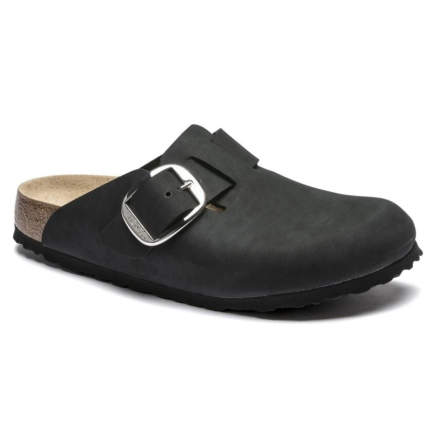 Birkenstock Boston Big Buckle Nubuck Leather Black 3 Birkenstock Boston Big Buckle Nubuck Leather Black