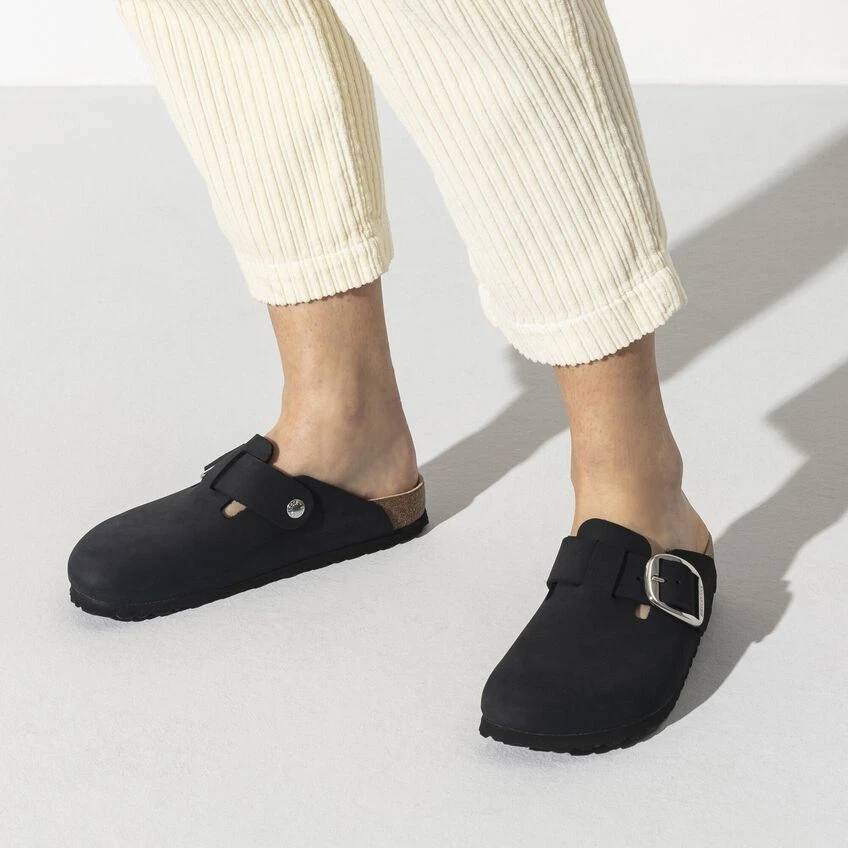 Birkenstock Boston Big Buckle Nubuck Leather Black 6 Birkenstock Boston Big Buckle Nubuck Leather Black - Image 4