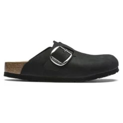 Birkenstock Boston Big Buckle Nubuck Leather Black 18 Birkenstock Boston Big Buckle Nubuck Leather Black -Birkenstock Sandal Shop 1016995 side