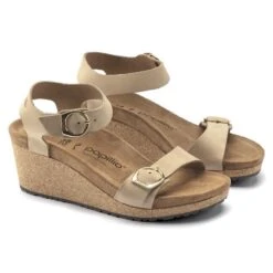 Soley Ring-Buckle Nubuck Leather -Birkenstock Sandal Shop 1018421 pair