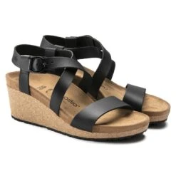 Sibyl Ring-Buckle Natural Leather Black -Birkenstock Sandal Shop 1018677 pair