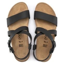 Sibyl Ring-Buckle Natural Leather Black -Birkenstock Sandal Shop 1018677 top