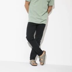 Birkenstock Arizona Nubuck Leather Desert Buck Whale Gray -Birkenstock Sandal Shop 1019006 f look m