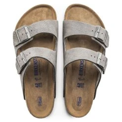 Birkenstock Arizona Nubuck Leather Desert Buck Whale Gray -Birkenstock Sandal Shop 1019006 top