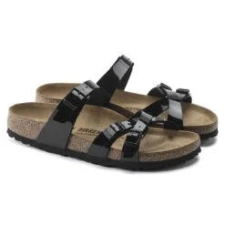 Birkenstock Franca Birko-Flor Patent Patent Black -Birkenstock Sandal Shop 1020177 pair