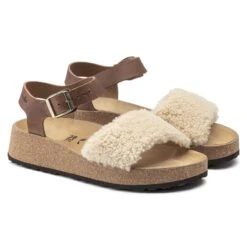 Glenda Natural Leather/Shearling -Birkenstock Sandal Shop 1020217 pair