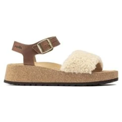 Glenda Natural Leather/Shearling -Birkenstock Sandal Shop 1020217 side