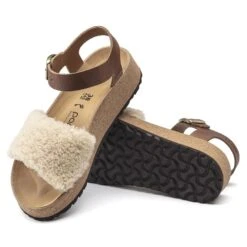 Glenda Natural Leather/Shearling -Birkenstock Sandal Shop 1020217 sole
