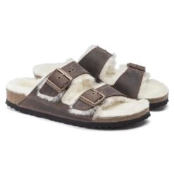 Birkenstock Arizona Shearling Oiled Leather -Birkenstock Sandal Shop 1021049 pair