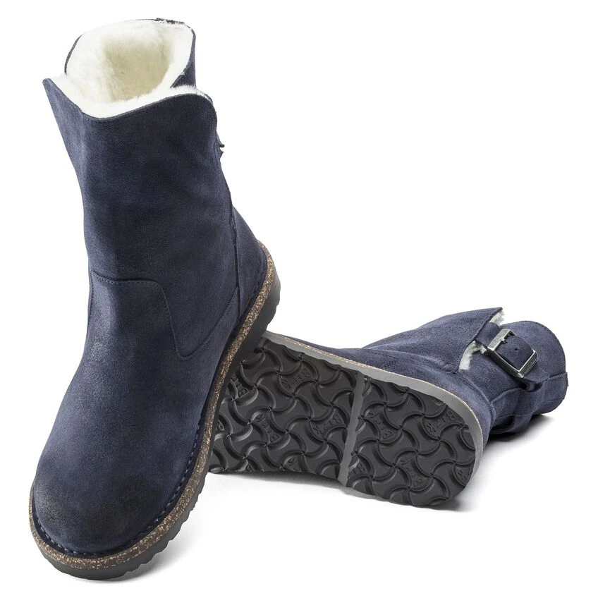 Birkenstock Uppsala Shearling Suede Leather Navy 5 Birkenstock Uppsala Shearling Suede Leather Navy - Image 3