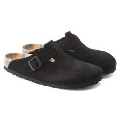 Birkenstock Boston Suede Leather Black 18 Birkenstock Boston Suede Leather Black -Birkenstock Sandal Shop 1023452 pair