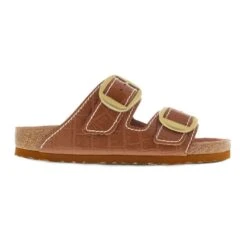 Birkenstock Arizona Big Buckle Embossed Natural Leather Cognac -Birkenstock Sandal Shop 1023766 side