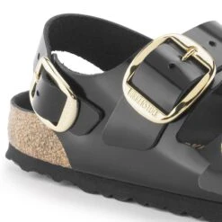 Birkenstock Milano Big Buckle Natural Leather Patent -Birkenstock Sandal Shop 1024143 detail 1