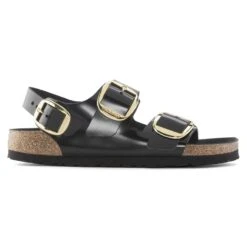 Birkenstock Milano Big Buckle Natural Leather Patent -Birkenstock Sandal Shop 1024143 side