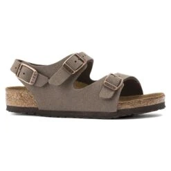 Birkenstock Roma Birko-Flor Nubuck Mocha 18 Birkenstock Roma Birko-Flor Nubuck Mocha -Birkenstock Sandal Shop 233073 side