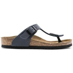 Birkenstock Gizeh Birko-Flor Nubuck Navy -Birkenstock Sandal Shop 345443 side