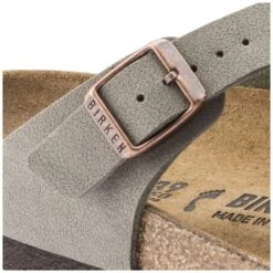 Birkenstock Gizeh Birko-Flor Nubuck Stone -Birkenstock Sandal Shop 43393 detail 1