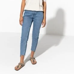 Birkenstock Gizeh Birko-Flor Nubuck Stone -Birkenstock Sandal Shop 43393 f look f