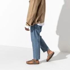 Birkenstock Gizeh Birko-Flor Nubuck Stone -Birkenstock Sandal Shop 43393 f look m