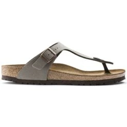 Birkenstock Gizeh Birko-Flor Nubuck Stone -Birkenstock Sandal Shop 43393 side